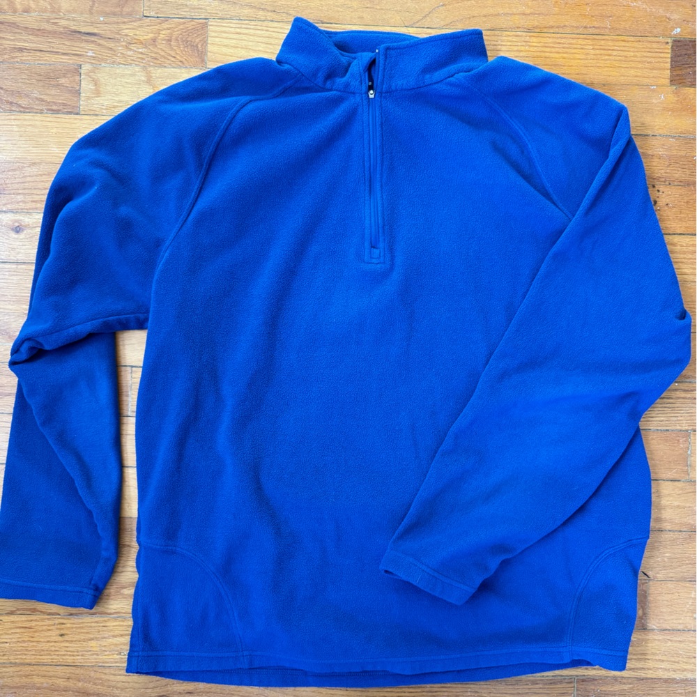 Reebok Fleece Quarter 1/4 Zip Sweatshirt Men's XL Blue